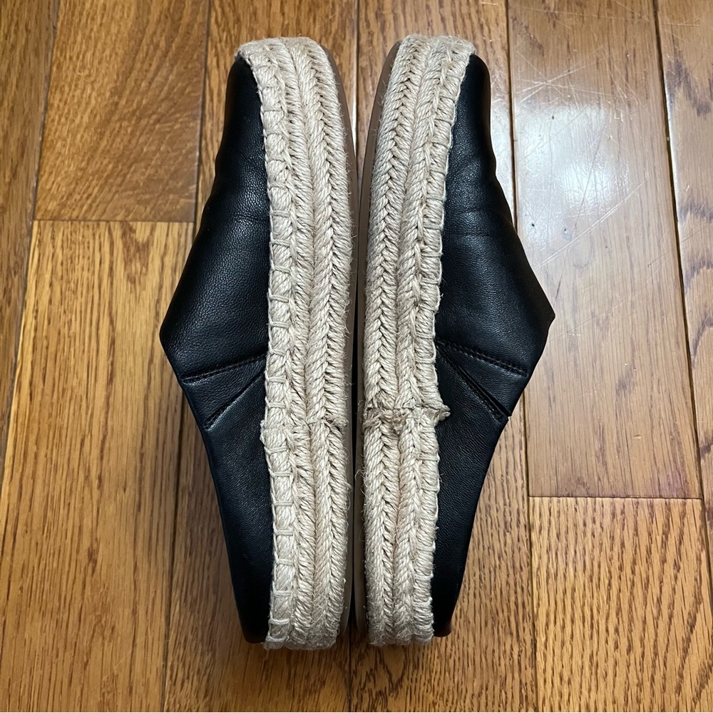 Vince Ulla Platform Black Leather Espadrille Mules - Picture 4 of 10